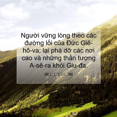 Picture 07 - 2 Sử Ký 17:6 VIE - Người vững lòng theo các đường lối - Bible Verse Picture