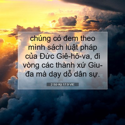 Picture 07 - 2 Sử Ký 17:9 VIE - chúng có đem theo mình sách luật pháp - Bible Verse Picture