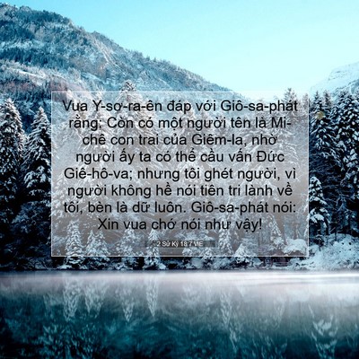 Picture 07 - 2 Sử Ký 18:7 VIE - Vua Y-sơ-ra-ên đáp với Giô-sa-phát - Bible Verse Picture
