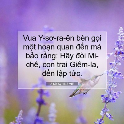 Picture 07 - 2 Sử Ký 18:8 VIE - Vua Y-sơ-ra-ên bèn gọi một hoạn quan - Bible Verse Picture