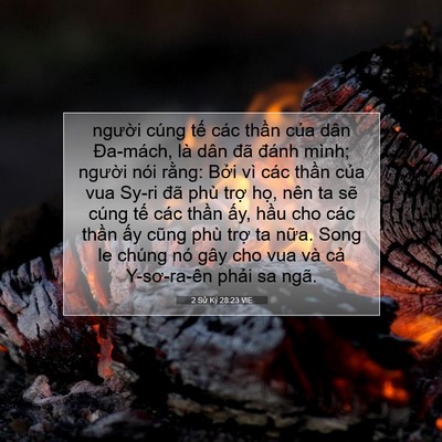 Picture 07 - 2 Sử Ký 28:23 VIE - người cúng tế các thần của dân - Bible Verse Picture