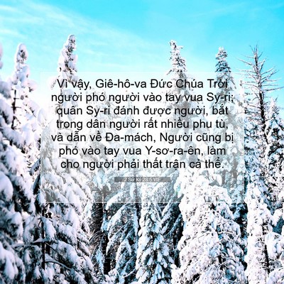Picture 07 - 2 Sử Ký 28:5 VIE - Vì vậy, Giê-hô-va Đức Chúa Trời - Bible Verse Picture