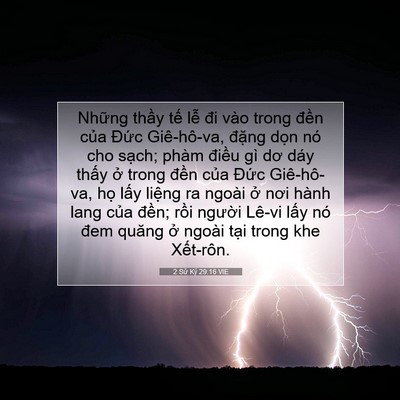 Picture 07 - 2 Sử Ký 29:16 VIE - Những thầy tế lễ đi vào trong đền - Bible Verse Picture