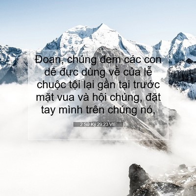Picture 07 - 2 Sử Ký 29:23 VIE - Đoạn, chúng đem các con dê đực dùng - Bible Verse Picture