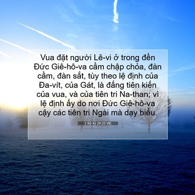 Picture 07 - 2 Sử Ký 29:25 VIE - Vua đặt người Lê-vi ở trong đền - Bible Verse Picture