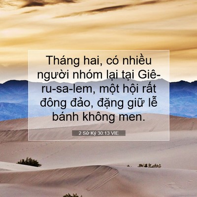 Picture 07 - 2 Sử Ký 30:13 VIE - Tháng hai, có nhiều người nhóm lại - Bible Verse Picture