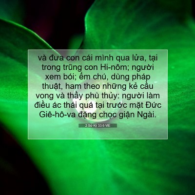 Picture 07 - 2 Sử Ký 33:6 VIE - và đưa con cái mình qua lửa, tại trong - Bible Verse Picture