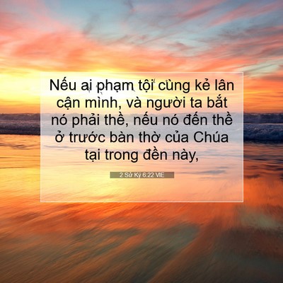 Picture 07 - 2 Sử Ký 6:22 VIE - Nếu ai phạm tội cùng kẻ lân cận - Bible Verse Picture