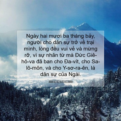 Picture 07 - 2 Sử Ký 7:10 VIE - Ngày hai mươi ba tháng bảy, người cho - Bible Verse Picture