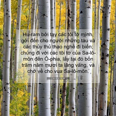 Picture 07 - 2 Sử Ký 8:18 VIE - Hu-ram bởi tay các tôi tớ mình, gởi - Bible Verse Picture