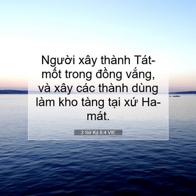Picture 07 - 2 Sử Ký 8:4 VIE - Người xây thành Tát-mốt trong đồng - Bible Verse Picture