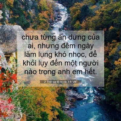 Picture 07 - 2 Thê-sa-lô-ni-ca 3:8 VIE - chưa từng ăn dưng của ai, nhưng đêm - Bible Verse Picture