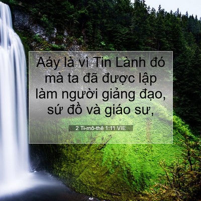 Picture 07 - 2 Ti-mô-thê 1:11 VIE - Aáy là vì Tin Lành đó mà ta đã được - Bible Verse Picture