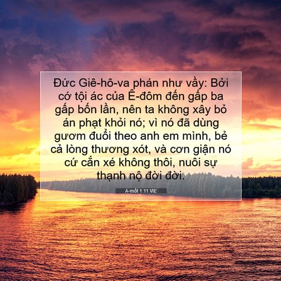 Picture 07 - A-mốt 1:11 VIE - Đức Giê-hô-va phán như vầy: Bởi cớ - Bible Verse Picture