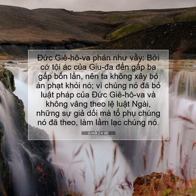Picture 07 - A-mốt 2:4 VIE - Đức Giê-hô-va phán như vầy: Bởi cớ - Bible Verse Picture