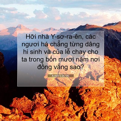 Picture 07 - A-mốt 5:25 VIE - Hỡi nhà Y-sơ-ra-ên, các ngươi há chẳng - Bible Verse Picture