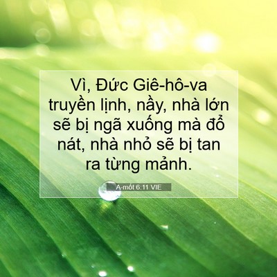 Picture 07 - A-mốt 6:11 VIE - Vì, Đức Giê-hô-va truyền lịnh, nầy, - Bible Verse Picture