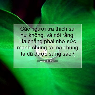 Picture 07 - A-mốt 6:13 VIE - Các ngươi ưa thích sự hư không, và nói - Bible Verse Picture