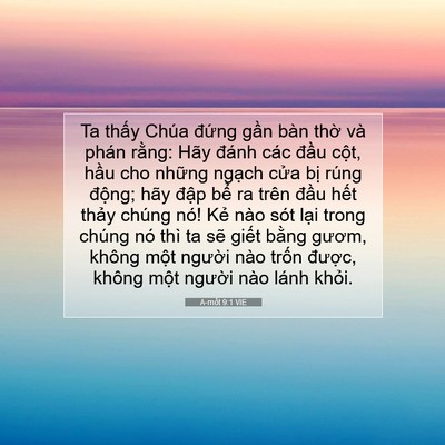 Picture 07 - A-mốt 9:1 VIE - Ta thấy Chúa đứng gần bàn thờ và - Bible Verse Picture