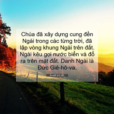Picture 07 - A-mốt 9:6 VIE - Chúa đã xây dựng cung đền Ngài trong - Bible Verse Picture
