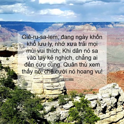 Picture 07 - Ai Ca 1:7 VIE - Giê-ru-sa-lem, đang ngày khốn khổ lưu ly, - Bible Verse Picture