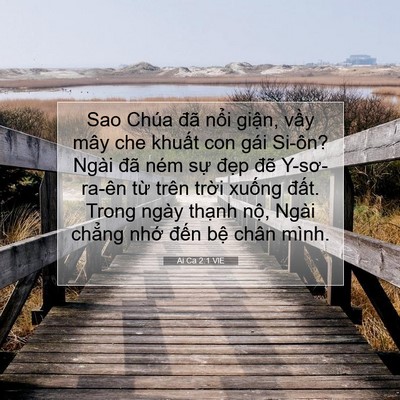 Picture 07 - Ai Ca 2:1 VIE - Sao Chúa đã nổi giận, vầy mây che - Bible Verse Picture