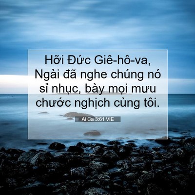 Picture 07 - Ai Ca 3:61 VIE - Hỡi Đức Giê-hô-va, Ngài đã nghe chúng - Bible Verse Picture