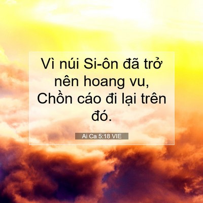 Picture 07 - Ai Ca 5:18 VIE - Vì núi Si-ôn đã trở nên hoang vu, Chồn - Bible Verse Picture