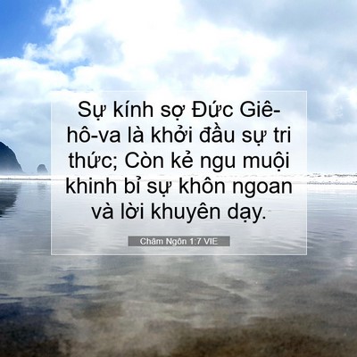 Picture 07 - Châm Ngôn 1:7 VIE - Sự kính sợ Đức Giê-hô-va là khởi - Bible Verse Picture