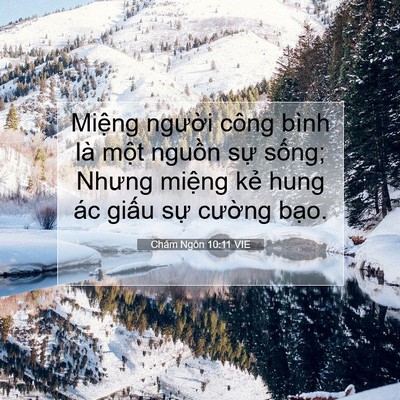 Picture 07 - Châm Ngôn 10:11 VIE - Miệng người công bình là một nguồn - Bible Verse Picture