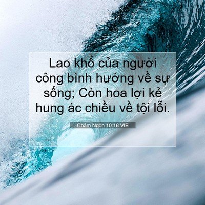 Picture 07 - Châm Ngôn 10:16 VIE - Lao khổ của người công bình hướng - Bible Verse Picture