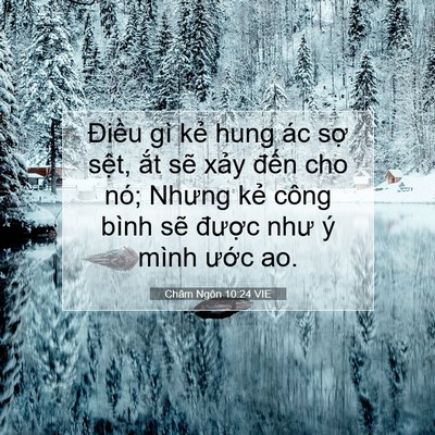Picture 07 - Châm Ngôn 10:24 VIE - Điều gì kẻ hung ác sợ sệt, ắt sẽ - Bible Verse Picture