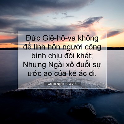 Picture 07 - Châm Ngôn 10:3 VIE - Đức Giê-hô-va không để linh hồn - Bible Verse Picture