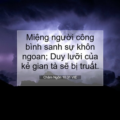 Picture 07 - Châm Ngôn 10:31 VIE - Miệng người công bình sanh sự khôn - Bible Verse Picture