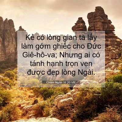 Picture 07 - Châm Ngôn 11:20 VIE - Kẻ có lòng gian tà lấy làm gớm ghiếc - Bible Verse Picture