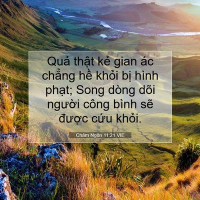 Picture 07 - Châm Ngôn 11:21 VIE - Quả thật kẻ gian ác chẳng hề khỏi - Bible Verse Picture