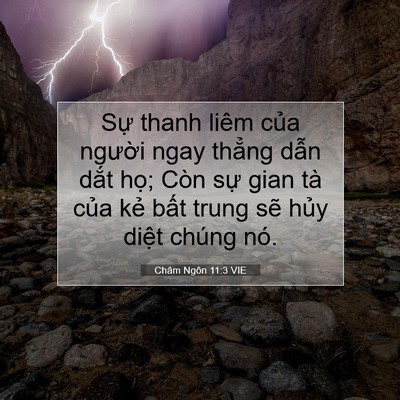 Picture 07 - Châm Ngôn 11:3 VIE - Sự thanh liêm của người ngay thẳng - Bible Verse Picture
