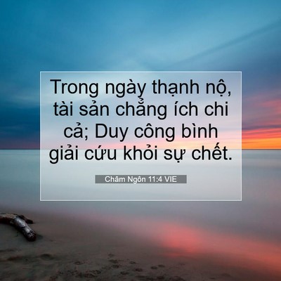 Picture 07 - Châm Ngôn 11:4 VIE - Trong ngày thạnh nộ, tài sản chẳng ích - Bible Verse Picture