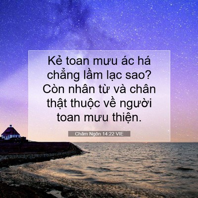 Picture 07 - Châm Ngôn 14:22 VIE - Kẻ toan mưu ác há chẳng lầm lạc sao? - Bible Verse Picture