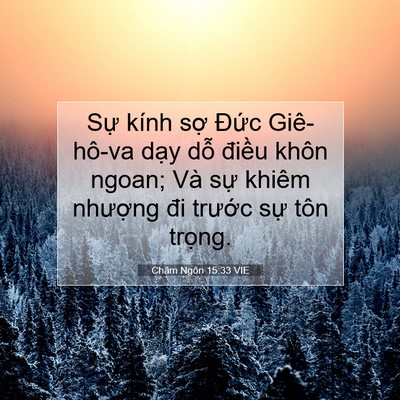 Picture 07 - Châm Ngôn 15:33 VIE - Sự kính sợ Đức Giê-hô-va dạy dỗ - Bible Verse Picture