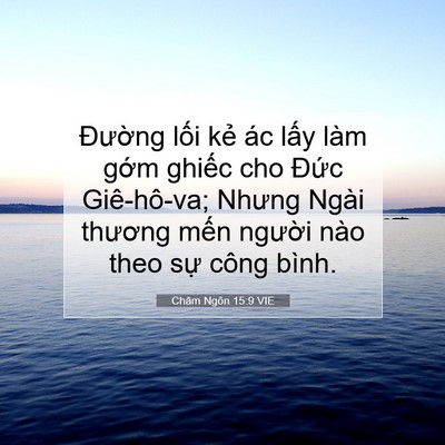 Picture 07 - Châm Ngôn 15:9 VIE - Đường lối kẻ ác lấy làm gớm ghiếc - Bible Verse Picture