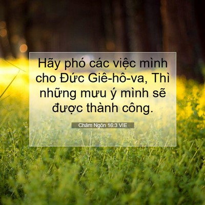 Picture 07 - Châm Ngôn 16:3 VIE - Hãy phó các việc mình cho Đức - Bible Verse Picture