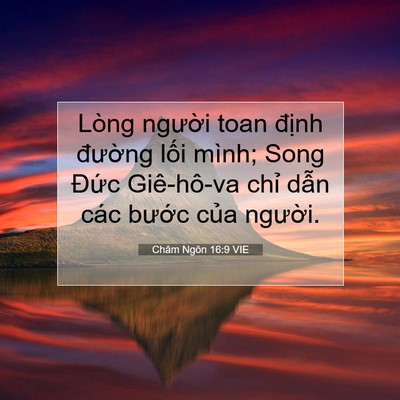 Picture 07 - Châm Ngôn 16:9 VIE - Lòng người toan định đường lối - Bible Verse Picture