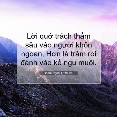 Picture 07 - Châm Ngôn 17:10 VIE - Lời quở trách thấm sâu vào người - Bible Verse Picture