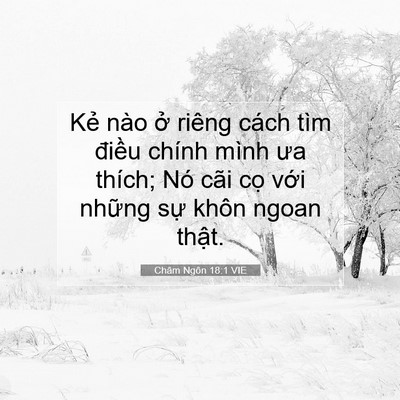 Picture 07 - Châm Ngôn 18:1 VIE - Kẻ nào ở riêng cách tìm điều chính - Bible Verse Picture