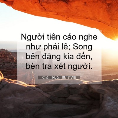 Picture 07 - Châm Ngôn 18:17 VIE - Người tiên cáo nghe như phải lẽ; Song - Bible Verse Picture