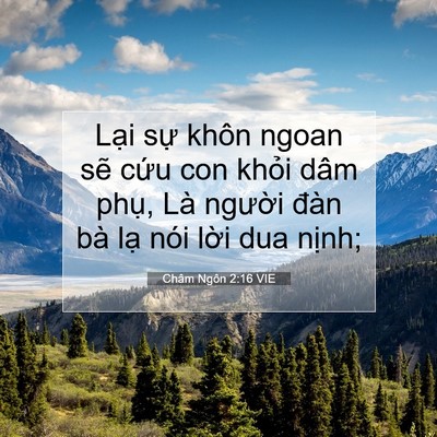 Picture 07 - Châm Ngôn 2:16 VIE - Lại sự khôn ngoan sẽ cứu con khỏi dâm - Bible Verse Picture