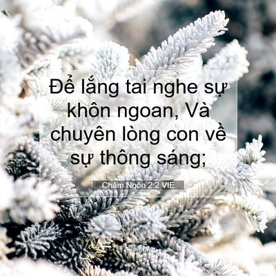 Picture 07 - Châm Ngôn 2:2 VIE - Để lắng tai nghe sự khôn ngoan, Và - Bible Verse Picture