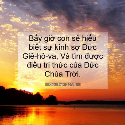 Picture 07 - Châm Ngôn 2:5 VIE - Bấy giờ con sẽ hiểu biết sự kính - Bible Verse Picture