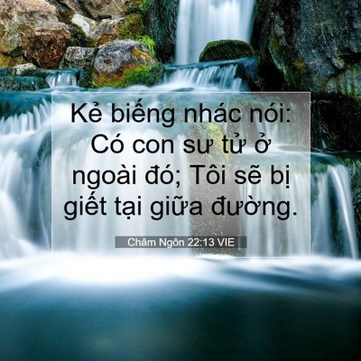 Picture 07 - Châm Ngôn 22:13 VIE - Kẻ biếng nhác nói: Có con sư tử ở - Bible Verse Picture